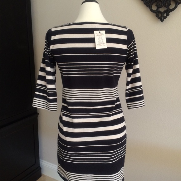 Black & Beige Striped Dress - Picture 2 of 3